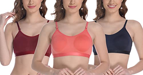 Image of FIMS - Fashion is my style Women Cotton Sports Bra for Gym, Yoga, Running Bra for Girls, Racer Back, Full Coverage, Multicolor, Cup B, See Main Image to Check How Many Bra You Will Get