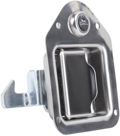 Truck Toolbox Paddle Lock Latch with 2 Keys and Rivets, Stainless Steel Camper Storage Box Latch Trailer Compartment Lock for UTV ATV RV Toolbox Dog Box