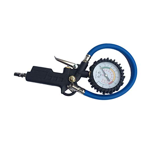 Manometr manometr do opon samochodowych miernik tarczowy pistolet do pompowania pojazdu samoblokujący uchwyt spust Inflator kompatybilny z Auto 220PSI
