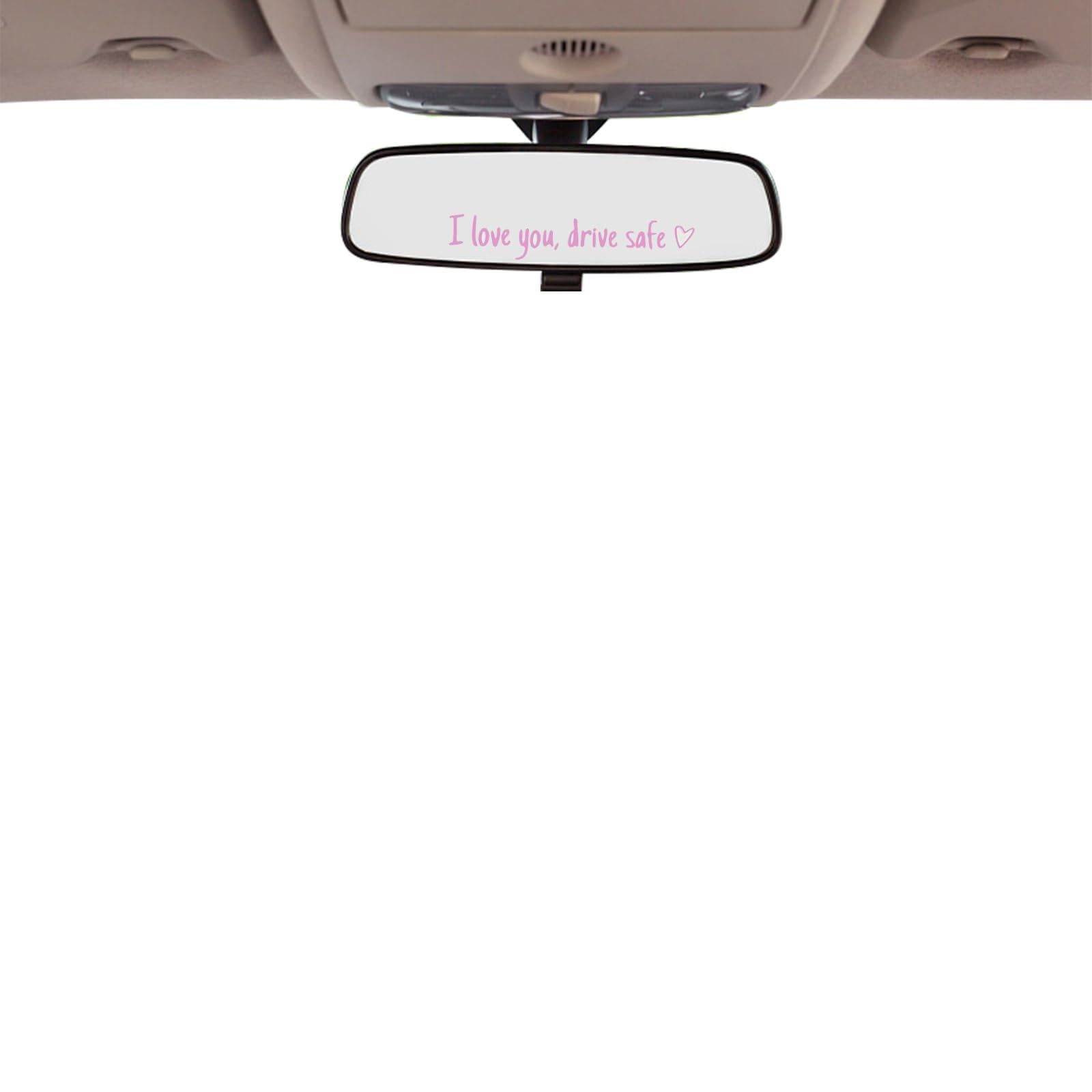 Axhome White 10Pcs I Love You Drive Safe Sticker, Warm Reminder Car Rearview Mirror Decal, Waterproof Vinyl I Love You Drive Safe Sticker For Car Window, Rearview Mirror And Smooth Surface Decoration