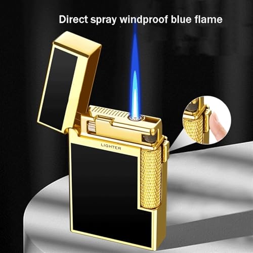 Encendedor de butano metálico tipo flip con doble llama miniatura 2