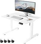ERGOMAKER 32-inch Lower Height Electric Standing Desk Adjustable Height, Electric Stand Up Computer Desk with Low Height Ergonomic Sit Stand Desk 80x60cm (32"x23.6") with Computer Workstation, White