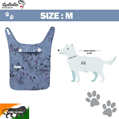 Image of Lulala Soft Dog Sweater, Year-Round Fleece Vest, Knit Fleece Pet Jacket, Lightweight, Velcro Closure - Flower Print (Blue, M)