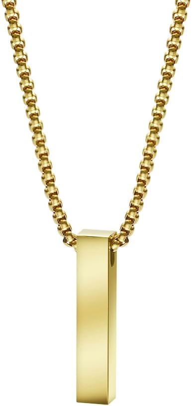 Van Heusen 3D Engravable Vertical Bar Pendant Necklace