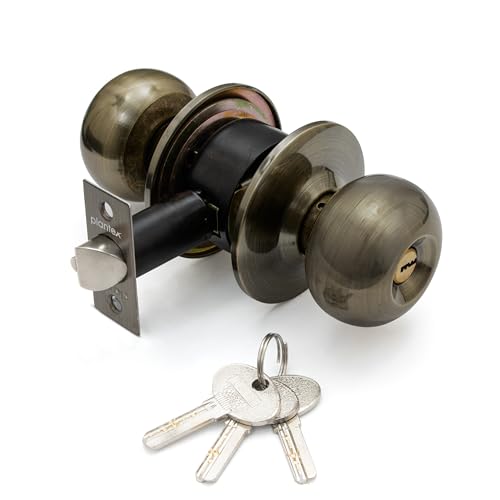 Image of Plantex Stainless Steel Door Locks For Bedroom /Main Door Lock /Cylindrical Lock Set Door Lock For Home Office Hotel (Brass Antique)