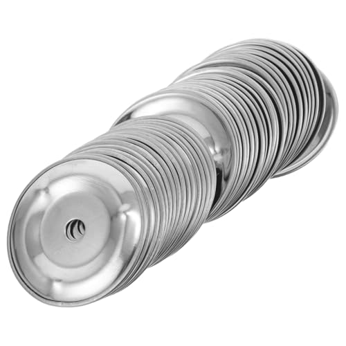 BESTonZON 50Pcs Durable Stainless Steel Bells for Percussion Instruments Jingle Ring Tambourine Accessories for Musicians Sound Ring for Handheld Use