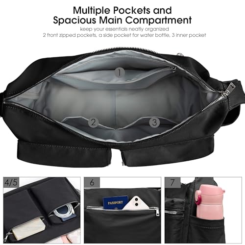 KALIDI Nylon Crossbody Bag Women Men Casual Cross Body Purse Lightweight Waterproof Messenger Bag For College Work Travel Gym4