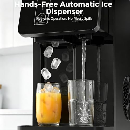 Image of Electactic Compact Bullet Ice Maker & Water Dispenser, 26lbs /24h, 6-Min, Low Water, Ice Making, and Ice Full Indicators, 3.3L Tank, 1L Bin, for Kitchen Office Party.