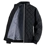 [Meritailor] メンズ 裏起毛 ダウン ジャケット ジャンパー ブルゾン コート カジュアル アウター 長袖 冬服 暖かい 防寒 防風 軽量 厚手 アウター 無地 春秋冬 通学通勤 ゆったり おしゃれ かっこいい M-5XL (XL, ブラック)