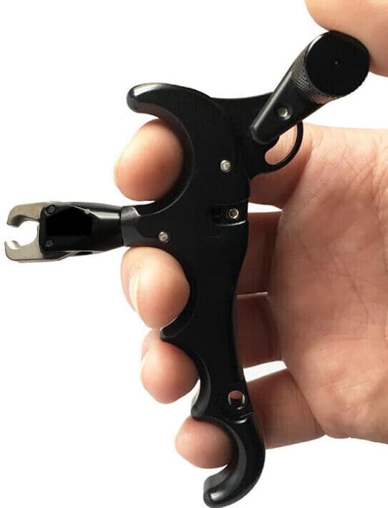 Replacement New Archery 4-Finger Compound Bow Release Adjustable Can Rotate 360° Thumb Release