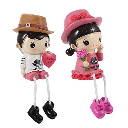 VALICLUD Bedside Table Decorations 2 Pcs Hanging Feet Couple Doll Lovers Household Resin Babies Dolls