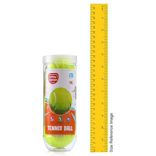Image of Play Nation Premium Cricket Tennis Ball for Kids, Ball for Tournament Street Match Cricket, Lightweight & Durable Lawn Cricket Ball, Indoor & Outdoor Sports Gear for Kids, Pack of 3 - Green