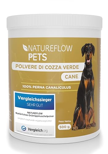 Polvere di cozza verde per cani – Integratore naturale con glucosamina, green lipped mussel 500g, supporto articolare, cozza verde cani, benessere e mobilità