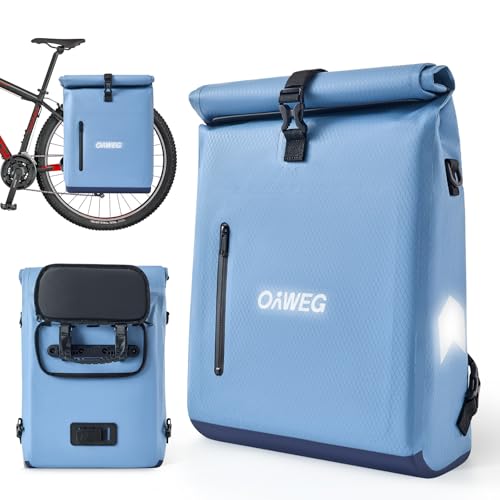 OnWEG Alforjas Bicicleta Portaequipajes 3en1 20L – Mochila y Bandolera, Bolsa Impermeable con Compartimento para Portátil 16