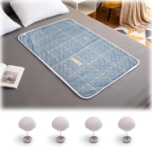 TNSLAND Empapador Incontinencia Lavable con 4 Clips de Sujeción – Protector de Colchón Impermeable Reutilizable para Adultos, Mayores, Niños Y Mascotas – Absorbente, Antideslizante Y Suave 70×90cm