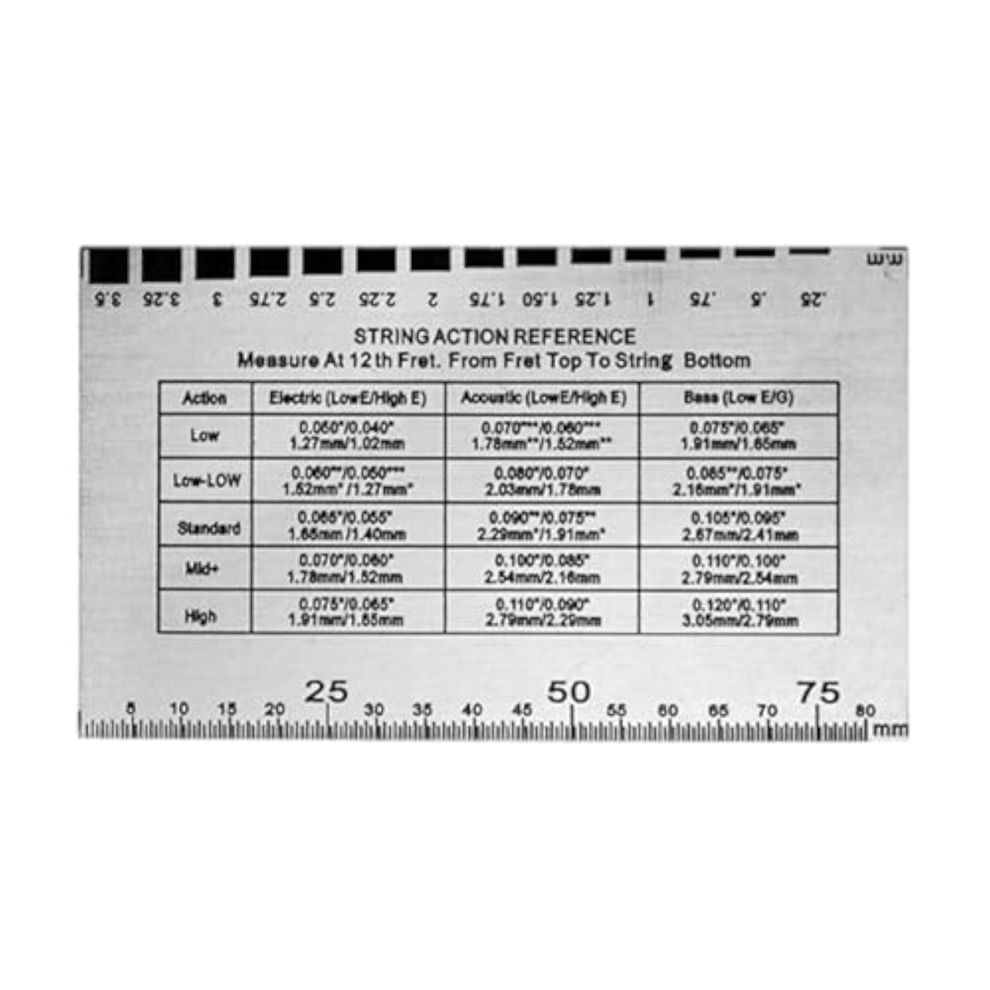 String Action Setup Accessory String Height Ruler