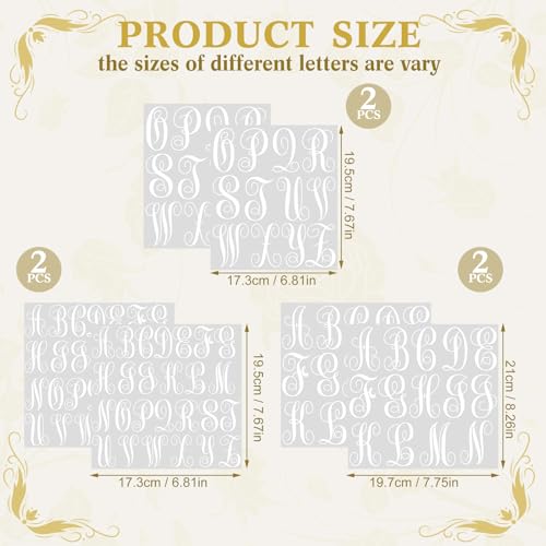Image of Fullhawl 8 Sheets UV Dtf Cup Wrap Waterproof Split Initial Letters Stickers Custom Vinyl Lettering Alphabet Stickers Personalized Vinyl Name Decals for Tumbler Notebooks Cup Laptop DIY Crafts(White)