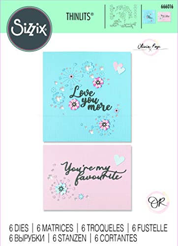 Sizzix Thinlits Die Set 6PK Cut-Pop Valentine by Olivia Rose, Grey, One Size - Image 3
