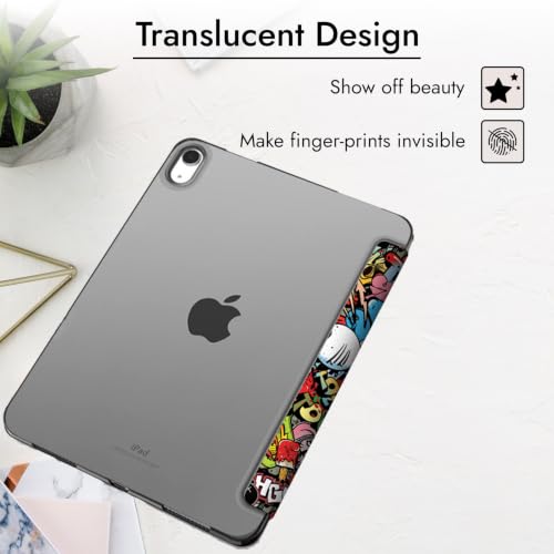 Image of Robustrion Cover for iPad Air 11 inch Cover M4 / M3 / M2 / Air 4th 5th Gen Generation with Translucent Back for iPad Air 11 inch M4 M3 M2 /Air 4 5 10.9 inch - Hippy