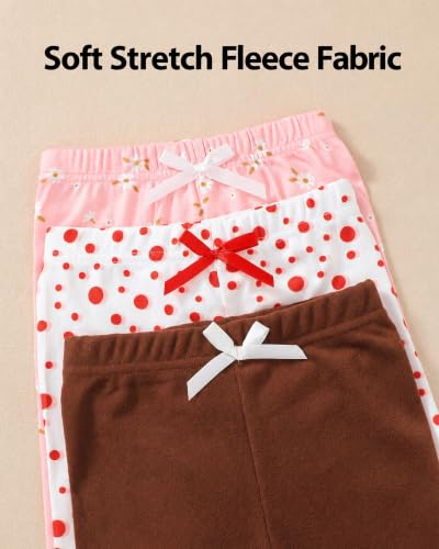 Image of Jecson Toddler Girl Leggings Baby Pants 3 Pack Stretchy Floral Clothes 1-4Y
