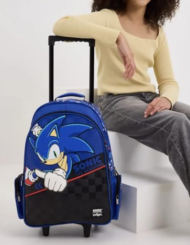 Image of ADSON 3D Embossed School Trolley Bag|Backpack Large School Bag for Boy Girl, Kids School Bag, Travel Backpack for Girl Boy, Ideal for Children Trolley 18 Inch Water Resistant
