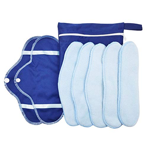 BlackEdragon Washable sanitary pads fleece sanitary napkins sanitary pads breathable aunt towels reusable washable recyclable 1 set