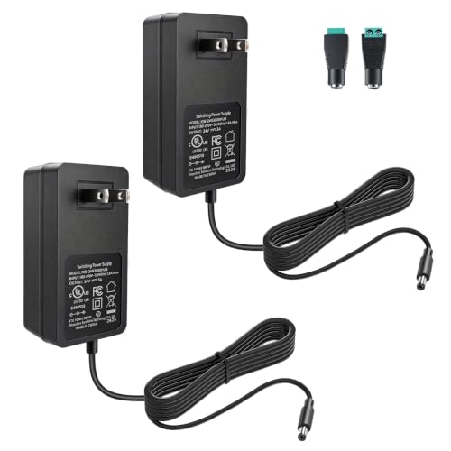 Image of 24V 3A Power Supply 2 Pack, UL Listed 24 Volt 72W LED Power Supply Adapter, 100-240V AC to 24V DC Converter Adapter with 5.5mm x 2.1mm DC Plug for LED Strips