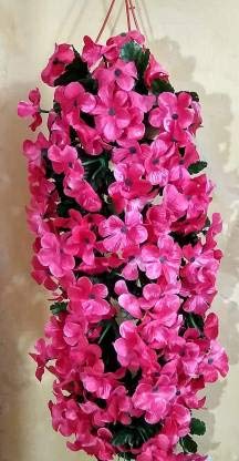 Artificial Hanging Flower Vine with Pot/Attractive Real Like/Pack of 1 Strand of 50cm Height
