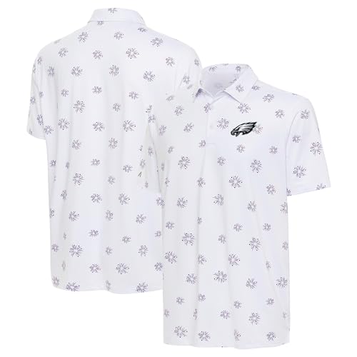 Antigua Men's White Philadelphia Eagles Fireworks Polo
