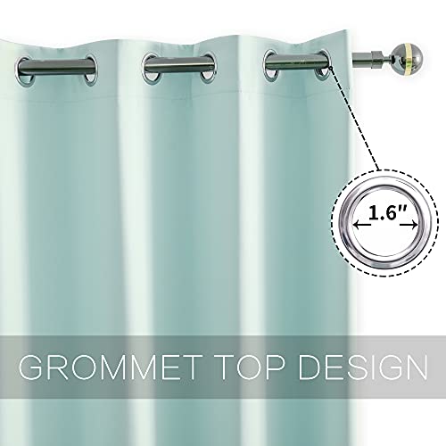 Ygo Aqua Window Curtain Valances For Kitchen - Room Darkening Valances For Window With Grommet (52 By 18 Inch,2 Panels) #TOP2