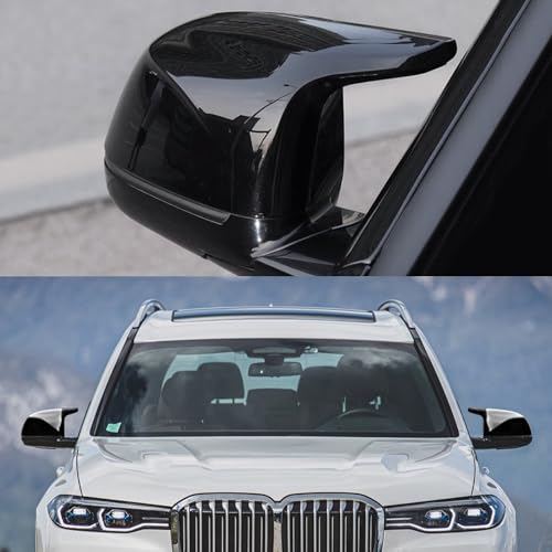 Asasytal Car Rearview Mirror Covers, ABS Plastic Car Side Wing Mirror Cover Caps Compatible with X3 G01 X4 G02 X5 G05 X6 G06 2018-2022 iX3 2022-2023 X7 G07 2019 Rear View Cap,Glossy Black, 1 Pair - Image 4