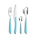 Amefa ECLAT - Cubertería multipiezas, acero inoxidable ABS estireno acrilonitrilo, azul turquesa, Ménagère 32 couverts pour 8 personnes