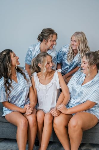 HOTOUCH Womens Satin Pajamas Set Button Down 2 Piece Silk Pjs Shorts Set Ruffle Lingerie Notch Collar Sleepwear2