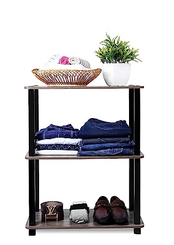 Image of Ash & Roh 3-Tier Multipurpose PVC Rack- Engineered Wood Wall Shelf for Bedroom, Living Room, Garage, Kitchen Storage Shelves (H-2.6 Feet |W-2 Feet|D-1 feet) (3-Tier PVC Rack)