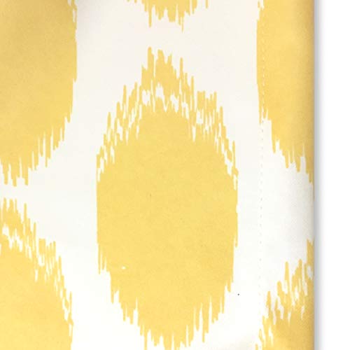 Driftaway Allen Circle Ikat Polka Dot Pattern Classic Window Curtain Valance For Living Room Bedroom Kitchen Rod Pocket 52 Inch By 18 Inch Plus 2 Inch Header Yellow #TOP3