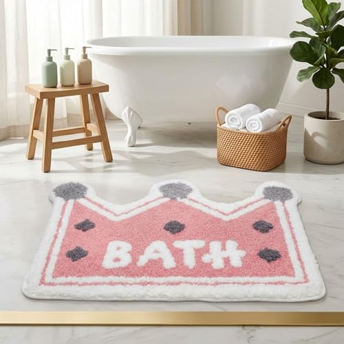 Image of Dream Weaverz 2000 GSM Super Soft Microfiber Bath Mat 40x60 cm | Ultra Absorbent Anti-Skid Quick Dry Bathroom Rug | Floor Mat for Bathroom, Bedroom, Kitchen, Home | Cute Design Bathmat