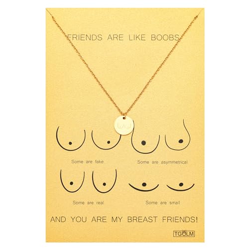 Dainty Friends Like Boobies Breast Necklace for BFF Womens Best Friend Gift
