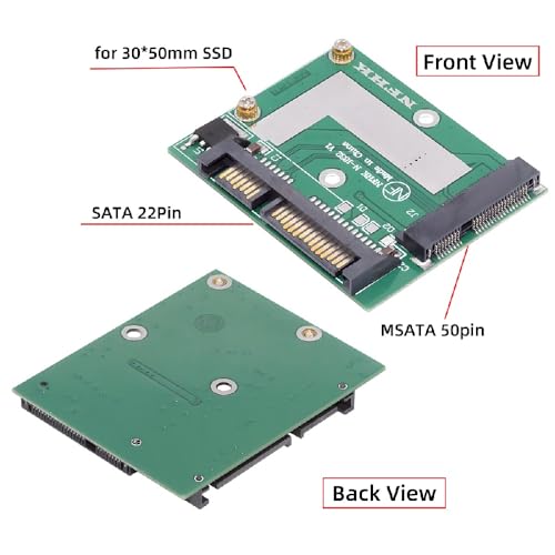 Image of cablecc 50Pin mSATA Low Profile 3050 SSD 5x3cm to 6Gbps 22Pin 2.5 inch SATA 3.0 Disk Adapter PCBA