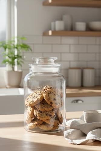 Image of 1500 ml Glass Canister Set for Kitchen Airtight Lid and Chalkboard Labels Cookie and Candy Jars, Storage Containers Pack Of (1)