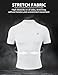 Roadbox Men's Compression Shirt, Mock Turtleneck Short Sleeve Athletic Undershirt, Quick Dry Base Layer Top for Gym Workout White