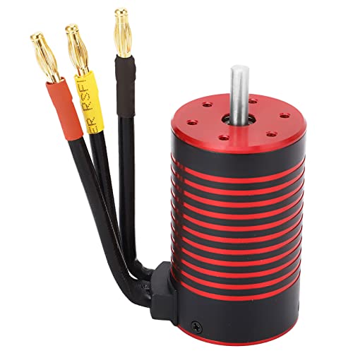 RC Car Brushless Motor, Aluminum Alloy 4 Poles 3660 Brushless Motor Upgrade Parts for 1/8 1/10 Remote Control Car (4200KV)