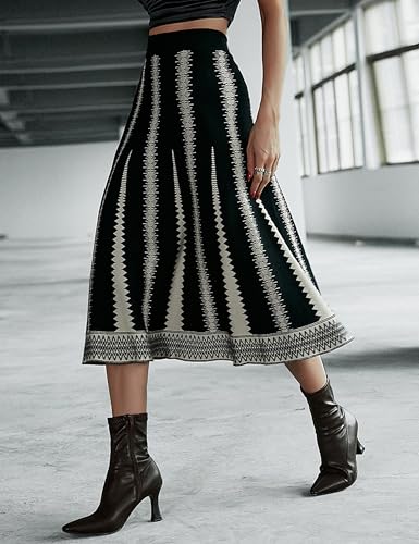 Ailoqing 2025 Womens Casual Knit Skirt Winter Fall High Elastic Waist A line Woolen Midi Skirts Vocation Outfits2