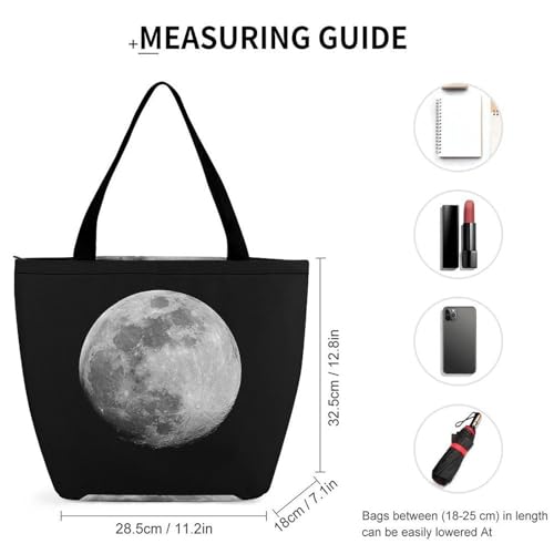 Sac à main lune noire et blanche grand volume pour femme active - 4