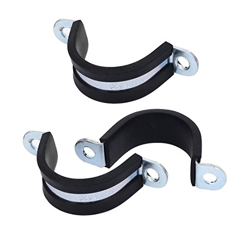 Aexit M30 EPDM Clamps Rubber Lined U Shaped Pipe Tube Strap Clamps Clips Strap Clamps Fasteners 3pcs