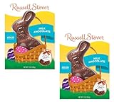Russell Stover Milk Chocolate Bunnies - Pack of 2 - Solid Milk Chocolate - Perfect for Easter Baskets and For Sharing with Friends and Family - Great Taste