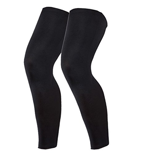 N’joy Compression Leg Sleeves – 1 Pair Outdoor Basketball MAKLULU Full Length Leg Sleeves for Men, Women, Youth (Black-3XL)