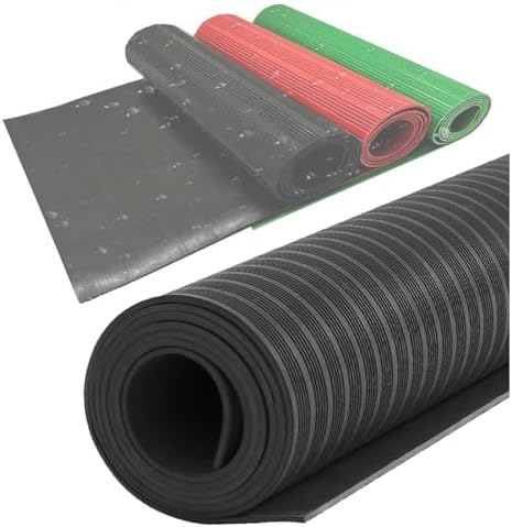 Insulating Rubber Floor Mats 3MM - Electric Shock Protection for Electricians, Substation Distribution Room, Durable Green-Tm, 1x1m (3.3x3.3ft), Safety Equipment