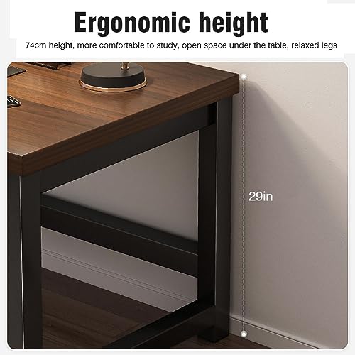 Bureau d'ordinateur 119 cm robuste avec plateau de 40mm et structure métal
