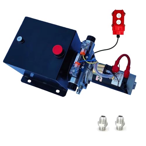 Image of Hydraulic Power Unit for Dump Trailer Car Lifting Platforms, 2200PSI 12V DC Hydraulic Station Pump, Double Acting,1.2kW, 8 Quart