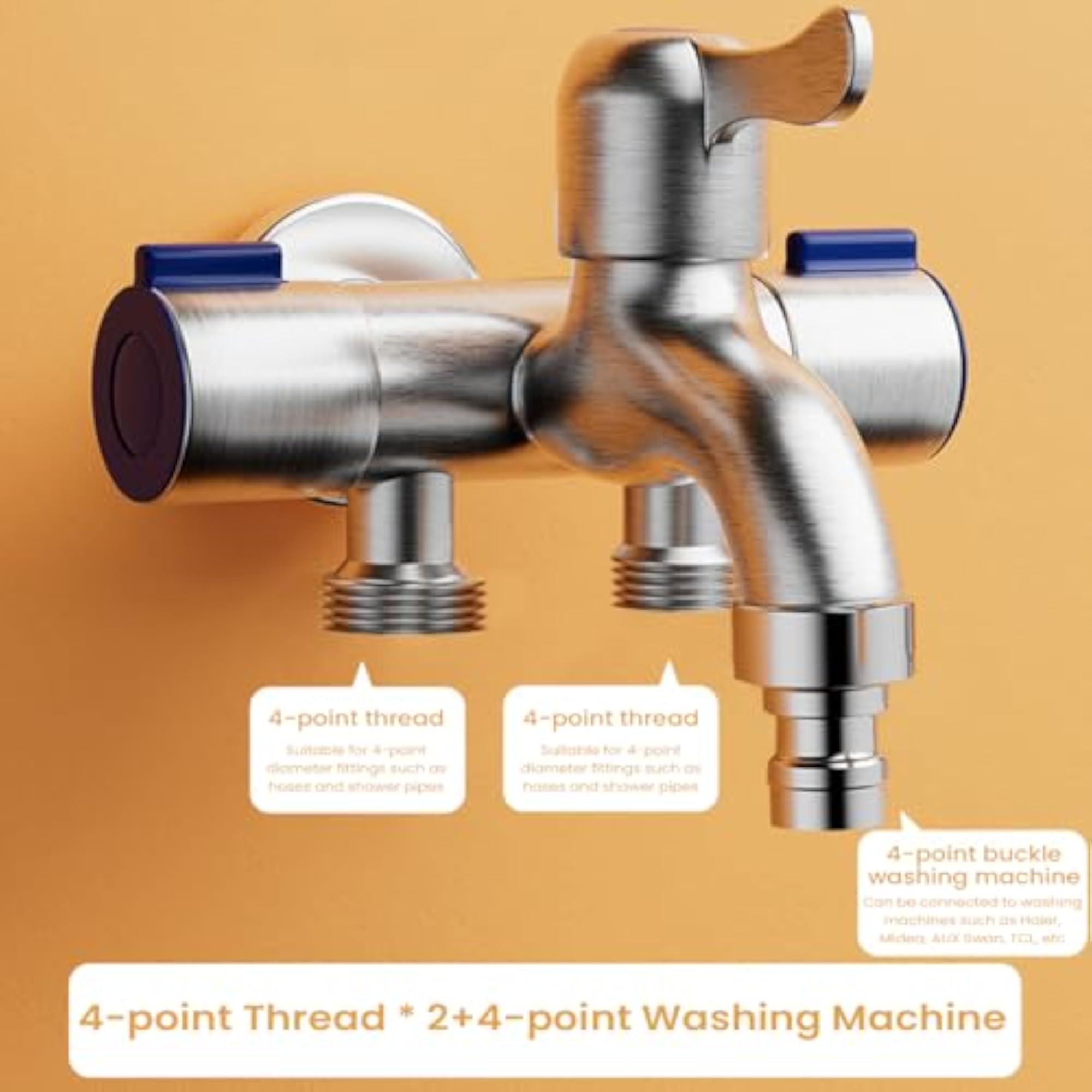 Stainless Steel 3 Way Tap for Bathroom
